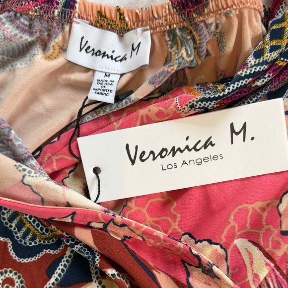 Veronica M Floral Halter Wide-Leg Jumpsuit in Rust and Pink - Picture 3 of 5